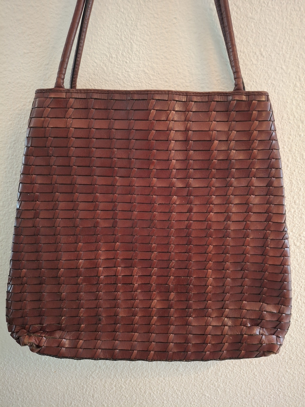 Vintage Fossil Woven Shoulder Bag in Dark Brown Basket Weave - Picture 2 of 5